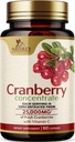 Cranberry Pills Supplement 25.000mg - Frische Cranberry Äquivalent zu Vitamin C & E - Urinary Tract Health Support, Sugar Free Formula, Fruit Powder Extract - Non-GMO, Bottled in USA - 60 Kapseln