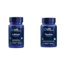 Life Extension Lithium 1000 mcg und Taurine 1000 mg - Gehirngesundheit, Anti-Aging, Langlebigkeit, Gedächtnis, Kognition, Stimmung, Herz, Leber, Muskel- und Übungsunterstützung - 100 Count