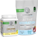 Sunwarrior Creatine Monohydrate Pulver Lemonade Flavored 50 Servierungen & Hydration Elektrolyt Mischung Kokosnussbeere Flavored 30 Servierungen