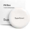 SuperSmart - Pill Box Organizer 7 Tage mit 1 Schneide Klinge für Tablets - Reisegröße Artikel - Kleine Lagerung für Ergänzungen & Medikamente - einfach zu bedienen mit 7 großen Komponenten | Weiß