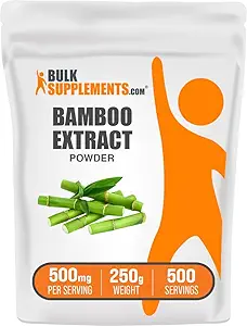 BulkSupplements.com Bamboo Extract Powder - Silica Supplements, Bamboo Powder - Kräuterergänzung, Glutenfrei, 500mg pro Servierung, 250g (8.8 oz) (Pack von 1)