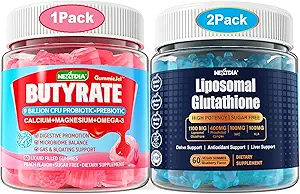 Produktbild Butyrate Gummis mit Probiotic + Prebiotic + Postbiotic+Liposomal Glutathione Gummis