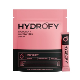 Hydrofy Hydrogen Wasser + Elektrolyte Getränk Mix | H2 Hydration Packets mit molekularem Wasserstoff, Natrium, Kalium, Magnesium, Calcium und Mineralien | Kein Zucker | Raspberry 25 Ct