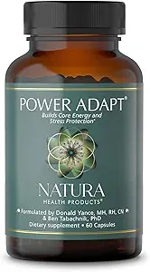 Natura Health Products Power Adapt Supplement - Deep Adrenal and Endocrine Support - Mit Ashwagandha, Ginseng, Rhodiola Rosea Root Ext und Cordyceps (60 Kapseln)