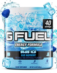 G Fuel Blue Ice Energy Drink Powder, Pre Workout Caffeine Mix für Gaming, Zucker Free Focus Amino, Vitamin + Antioxidantien, 9.9oz (Blauer Himbeer, 40 Portionen)