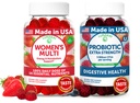 Lunakai USA Made Womens Multivitamin & Probiotic Gummis Bundle – 16 Multi Vitamine & Probiotic für Verdauungsunterstützung – 60ct Jeder
