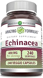 Erstaunliche Formeln Echinacea Ergänzung | 400 Mg Pro Servieren | 120 Veggie Kapseln | Non-GMO | Gluten Free | Made in USA