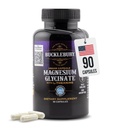 Bucklebury Magnesium Glycinate Kapseln mit L-Theanin 350mg - Advanced Formula for Stress Relief, Muskel- und Knochengesundheitsunterstützung - Magnesium Glycinate Supplements für Damen und Herren - Vegan 90 Count