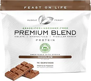 Muscle Feast Premium Mischung Alle natürlichen Hormone Kostenlose Gras-Fed Whey Protein Pulver, Schokolade, 5lb