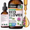 BIO KRAUTER Red Clover Tincture - Red Clover Extract - Liquid Supplement for Women's Support - Alkohol und Zuckerfrei - Vegan Drops 2 Fl.Oz.