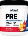 Nutricost Pre-Workout Complex Powder (30 Servierungen, Fruchtpunch) - mit Beta-Alanin, Taurine & Aminosäuren