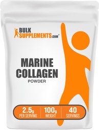 BulkSupplements.com Marine Collagen Powder - Marine Collagen Peptides Supplement, für Haar, Haut, & Nails - Hydyrolyzed & Glutenfrei, 2,5g pro Servierung, 100g (3.5 oz) (Pack von 1)