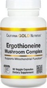 California Gold Nutrition Ergothioneine Pilzkomplex mit Bio Maitake, Bio Oyster, Bio Lion's Mane Mushroom Extracts und L-Ergothioneine, 90 Veggie Capsules
