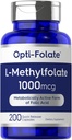 Carlyle L Methylfolat 1000mcg | 200 Kapseln | Wertgröße | Optimiert und aktiviert | Nicht-GVO, Glutenfrei | Methylfolat, 5-MTHF | von Opti-Folate