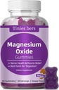 Magnesiumoxid-Gummi 500mg, Zuckerfrei für Erwachsene & Kinder, beste Mg-Form für „Digestion“, für Schlaf, Nerve, Kopfgesundheit, Muskel- & Stress-Relief, Glutenfrei, Non GMO, Vegan, Pektin, 60
