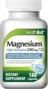 Hohe Absorption 100% Chelat Magnesium | Unterstützt Knochen* | Muskeln* | Nerve & Heart Health* | 240mg -180 Kapseln