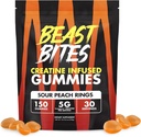 BEAST BITES - Creatine Infused Gummies - 5g Creapure Creatine Monohydrate Per Serving - NSF zertifiziert für Sport - 30 Servietten