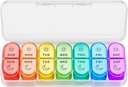 Wöchentliche Pille Organizer 2 Mal am Tag - PM Pille Organizer mit 7 täglichen Farb-Coded Small Cases, Morgen-und Nacht-Reise Pillen-Fälle für Vitamine, Medizin, & Beilagen