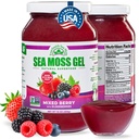Wildcrafted Irish Sea Moss Gel | Made in USA | Rich in Vitamine & Minerals | Sea Moss Gel Raw | Nutritional Supplement | Mixed Berry (16 oz)