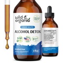 Wild & Organic Alcohol Detox Tropfen - Leber & Nierenreiniger mit Milchdistel, Chanca Piedra Steinbrecher - Anti-Alkohol-Komplex für Leberreiniger Detox - Vegan, keine Zucker & Additive - 4 fl oz