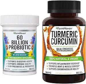 FarmHaven Turmeric Curcumin mit BioPerine Black Pepper und 60 Billion CFU Probiotic