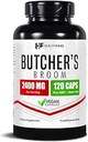 Healthfare Metzger Broom Supplement | Kapseln Extrakt 2400mg | 120 Vegetarische Pillen | Premium Kräuter Wurzel Ergänzung | Zirkulation & Vein Unterstützung | Non-GMO, Gluten-Free | Made in USA