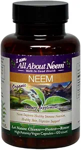Hohe Potenz Bio Neem Blatt Kapseln | Kräuterergänzung | 120 Count, 1.500 mg mit Neem Blatt Extrakt