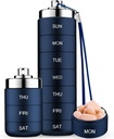 Mossime Metall Reise Pille Organizer, Tragbare 7 Tage Vitamin Organizer stapelbar, Wasserdicht 1 mal ein Tag Pille Box, große Pille Container, Tägliche Medizin Organizer für Vitamin, Fischöl, Supplement