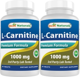 Best Naturals L-Carnitin 1000mg 60 Tabletten (60 Zähler (Pack von 2))