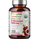 biophix D-Mannose USDA Organic 1500 mg 200 Veggie Caps - Unterstützt eine gesunde Blase Urinary Tract, Non-GMO, Vegan-Friendly
