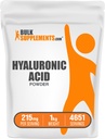 BulkSupplements.com Hyaluronsäure-Pulver - als Natriumhyaluronat, Hyaluronsäure-Ergänzungen - Food Grade, Glutenfrei - 215mg pro Servierung, 1kg (2.2 lbs) (Pack von 1)