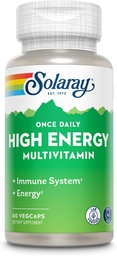 SOLARAY Einmal täglich High Energy Multivitamin, Iron Free, Immunsystem und Energie Unterstützung, Ganze Nahrung und Kräuterbasis Zutaten, Männer und Frauen Multi Vitamin, 60 Servierungen, 60 VegCaps