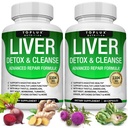 Liver Cleanse Detox & Repair Formula Liver Detox Supplement – Milchdistel mit Dandelion, Artichoke, Turmeric, Beet Root, Turmeric & More für natürliche schnelle Kräuterreinigung Non-gmo Vegan 60 Kapseln