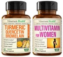 Quercetin mit Bromelain & Turmeric Curcumin & Complete Multivitamin für Damen