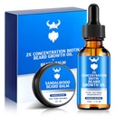 Bart Growth Oil & Bart Balm - Bart Growth Kit mit 2X Konzentration Biotin für Männer, natürliche Inhaltsstoffe mit Argan Öl, Jojoba Öl und Vitamin (Sandalwood)