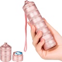 7 Tage Metall Pille Organizer - Wasserdichte Reise Vitamin Fall Pille Box, Tägliche Pille Container 7 Komponenten, Wöchentliche Pillen Behälter für Medizin ergänzt Fischöl, Pink