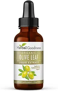 Kräuter-Güte Olivenblatt Extrakt Flüssigkeit 1oz - für Immun-Boost, Cadiovascular Support, Kognitives Wohlbefinden, Verbesserung der Haut Gesundheit und Verdauungskomfort mit Antioxidantien - 1 Flasche