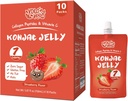 Konjac Jelly Pouch Trinkbare Strawberry Flavor, 7 Kalorien, Glutenfrei, Zero Sugar, Keto, Collagen Peptides und Vitamin C, Low Fat Healthy Fruit Snacks, Holiday Gifts, 10 Packs