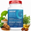 Nootropic Brain Ergänzungen für Gedächtnis und Fokus – Brain Health Supplements für Erwachsene mit NanoCap® Technologie, Phosphatidylserine, Bacopa, Ginkgo Biloba, Omega 3, B6 B12, 60 Softgels von Greedy®
