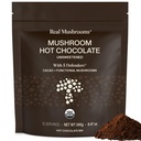 Echte Pilze Unsweetened Hot Chocolate Mix mit 5 Verteidigern – Reishi, Chaga, Türkei Tail, Maitake, Shiitake – Coco Powdered Unsweetened – Organic Cacao Powder Supplement, Vegan, 15 Portionen