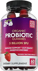 Bio probiotic Gummis 5 Billion CFUs, Max Strength Probiotics Gummy Supplement für Frauen und Männer mit natürlichen Erdbeeren Flavor 60 Gummis