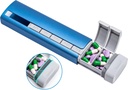 Daviky Metal Travel Pill Organizer, Premium Aluminium Pill Box 7 Tage, Wöchentliche tägliche Pille Fall, Stylish&Cute Pille Halter für Medikamente, Ergänzungen und Vitamine (Blau + Gray)