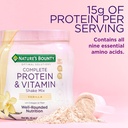 Nature's Bounty Complete Protein & Vitamin Shake Mix mit Collagen & Fiber, Enthält Vitamin C für Immungesundheit, Vanille Flavored,1 Pfund (Pack von 2)