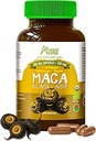 Schwarze Maca Wurzel Kapseln l Organische Vegan Pillen l 1500mg pro Servieren l Reproduktionsgesundheit für Männer l Natürliche Energie Booster l Adaptogen Funktion l Non GMO und Gluten Free l Andes
