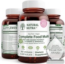 Natürliche Nutra Ganzes Essen Komplettes Multivitamin und Mineral für Frauen und Männer, Energie-Booster, hilft Knochen-Gesundheits-Ergänzung, verbessert Gehirn-Funktion und Haut, helfen Immunität zu verbessern 60 Kapseln