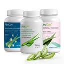 AloeCure Organic Aloe Vera Capsules Pack - 3 Stück - Melatonin + Collagen, Aloe Vera Kapseln, Probiotic + Enzyme
