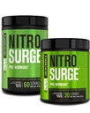 Jacked Factory NITROSURGE Pre Workout Supplement - Endless Energy, Instant Strength Gains, Klarer Fokus, Intensivpumpen - NO Booster & Powerful Preworkout Energy Powder - 90 Portionen, Arctic White