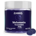 Droppels Melatonin Gummies, 5mg – Pflanzenbasiert, Vegan Melatonin 5mg für natürliche Schlafunterstützung mit Kamilleextrakt, 60 Zähler, Blaubeeren Geschmack (1-Monat-Versorgung)