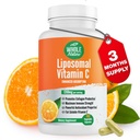 Liposomale Vitamin C Ergänzung Pillen 1200 mg - Hohe Absorption 180 Vegan Kapseln Fett löslich VIT C, maximale Stärke Immunsystem und Kollagen Booster, Sonnenblume Lecithin
