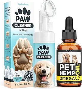 Charlie & Buddy Hund Paw Reiniger für Hunde von Small, Medium, Large Sizes, Hеmp Öl für Hunde - Omega 3,6,9 für Haut, Mantel, Angst Relief und Jоint Pаin